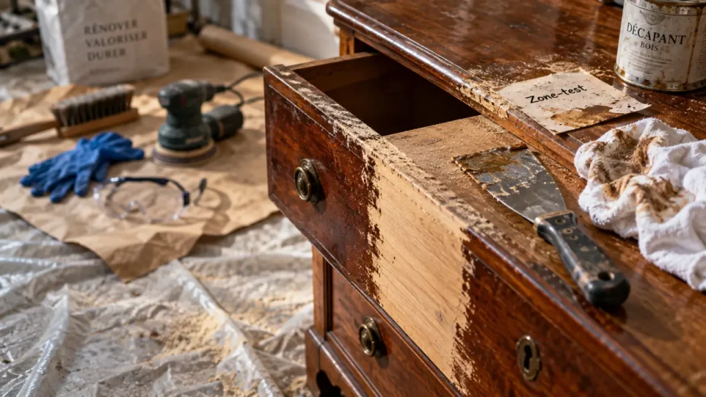 Décaper un meuble en bois : le ponçage agressif peut ruiner un placage
