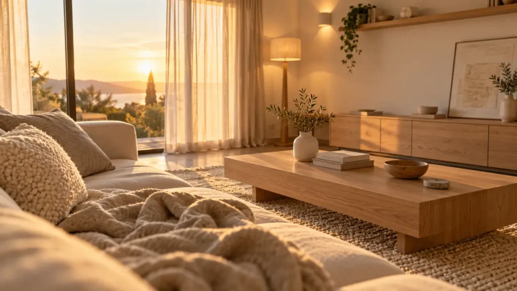 Réchauffer un salon clair avec une déco scandinave cocooning sans le surcharger