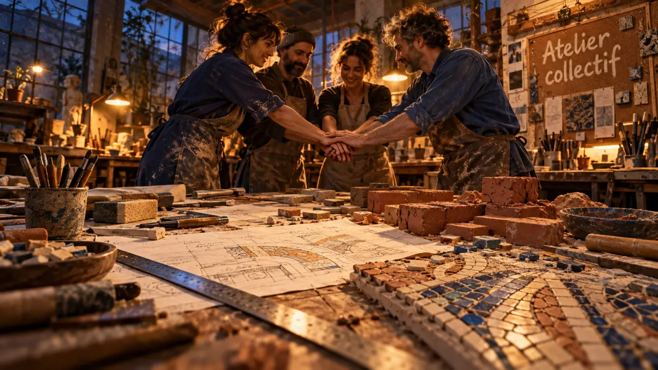 Atelier collectif, artisans autour d’un projet en atelier partagé