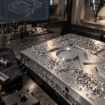 Gravure cnc sur aluminium, lettres et rainures en V