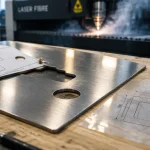 Inox decoupe sur mesure : plaque inox et gabarit en atelier laser