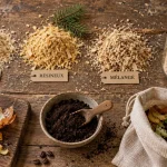 Recyclage sciure de bois : tri en tas sur table pour jardin, animaux et fumoir